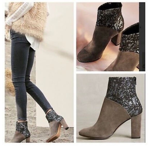 Cubanas Ciara glitter heeled boots Anthropologie - Picture 1 of 7